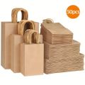 10/20/50pcs Party Favor Bags Recyclable Kraft Paper Shopping Bags for Birthday Gift Candy Treat Goodie Goody & Grocery Packaging. 