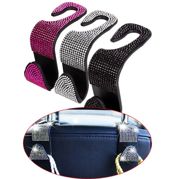 1Pcs%20Universal%20Bling%20Diamond%20Car%20Seat%20Back%20Hook%20Hanger%20Vehicle%20Auto%20Headrest%20Storage%20Holder%20Rhinestone%20Decor%20Car%20Accessories%20-%20Image%203