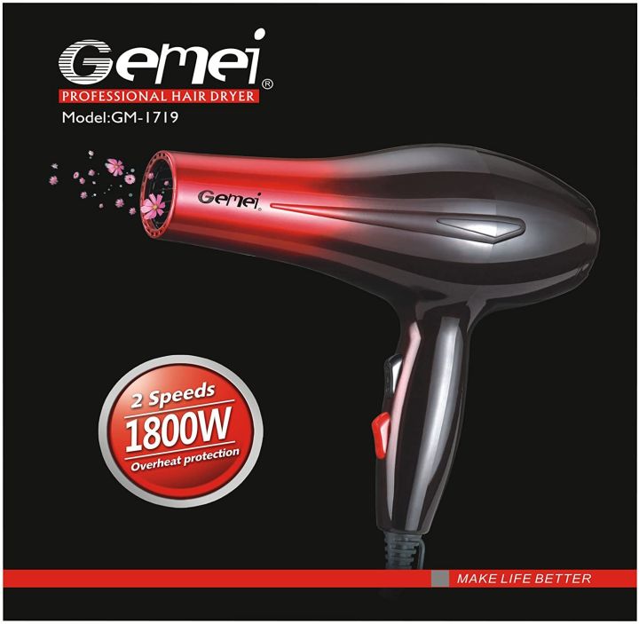 Gemei Professional Hair Dryer 1800W – Gm-1719 | Daraz.com.np