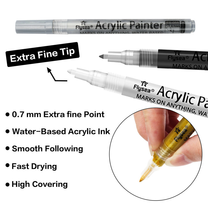8%20Pack%20in%204%20Colors%20(Black/White/Gold/Silver)%20Acrylic%20Paint%20%20Markers,%20Extra%20Fine%20for%20Ceramic,%20Wood,%20Metal,%20Paper,%20Drawing,%20DIY%20-%20Image%203
