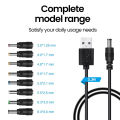 USB to DC 5.5*2.1mm Cable Boost Converter Step-up Cord  USB A Male to 3.5 Jack Connector DC 5V for MP3 Camera Power Bank Scanner. 