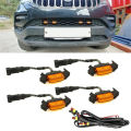 4pc Set Amber White Front Grille Lighting Kit For 2016-up Toyota Tacoma W/TRD for JEEP Wrangler JL.