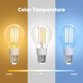 MOES Matter Smart Filament Bulb Color Temperature Energy Saving Biological Rhythm E27 7W Schedule Voice Remote Tuya APP Control. 
