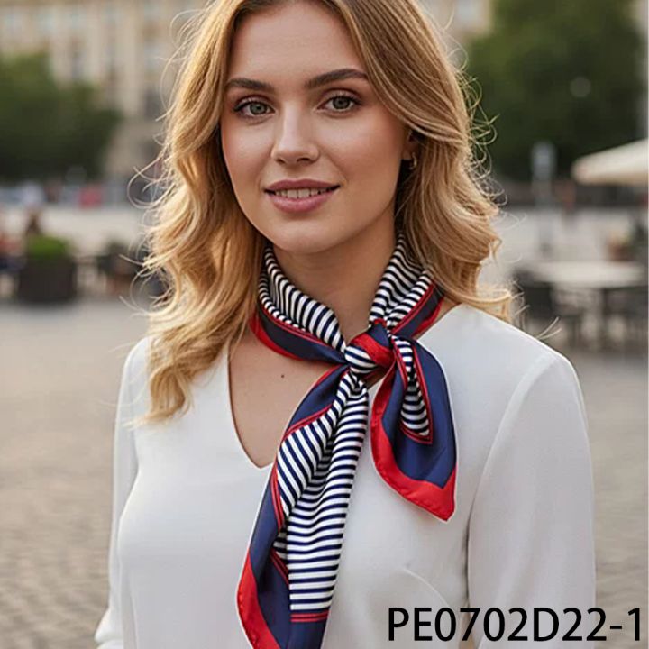 PESENAR%20Air%20Hostess%20Silk%20Scarf:%20Navy%20&%20White%20Striped%20with%20Red%20Borders%20-%20Stylish%20Accessory%20for%20Cabin%20Crew%20Uniforms%20-%20Image%202