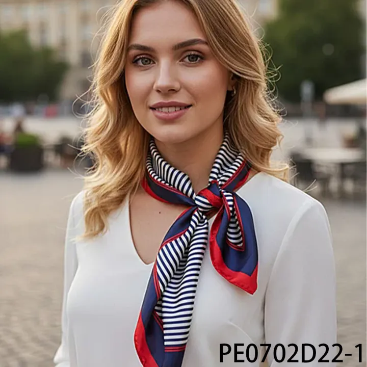 PESENAR%20Air%20Hostess%20Silk%20Scarf:%20Navy%20&%20White%20Striped%20with%20Red%20Borders%20-%20Stylish%20Accessory%20for%20Cabin%20Crew%20Uniforms%20-%20Image%202