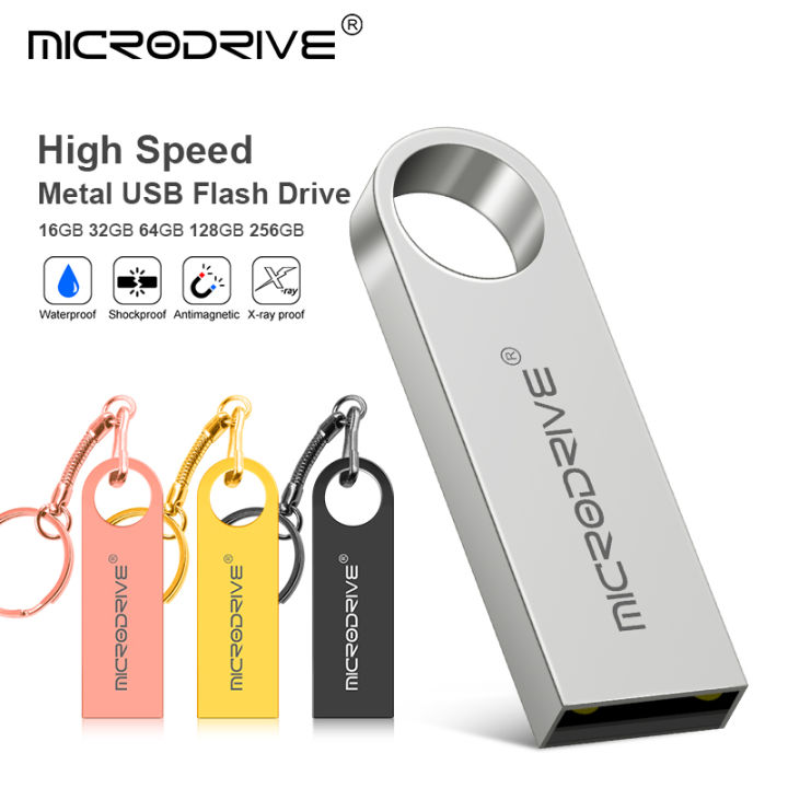 Metal USB 2.0 Flash Drive Pendrive 16GB 32GB 64GB High Speed Memory Stick U Disk 128GB Key Ring