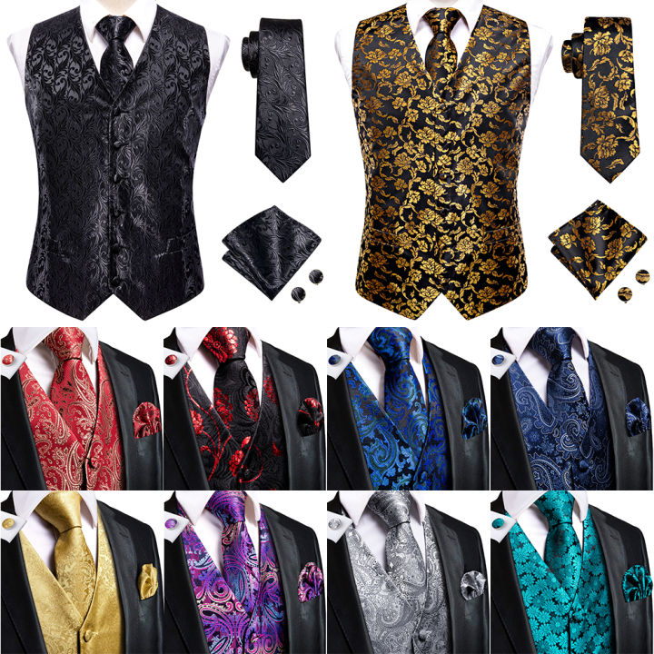 Hi-Tie%20Black%20Men%20Vest%20Paisley%20Jacquard%20Necktie%20Hankerchief%20Cufflinks%20Sets%20Male%20Sleeveless%20V-Neck%20Waistcoat%20Business%20Formal%20-%20Image%202