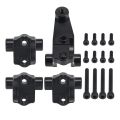 4Pcs Black Brass Link Mounts Front Rear Axle Suspension Mounting Set for 1/10 RC Crawler TRX4 Chassis Bronco Defender Upgrade. 