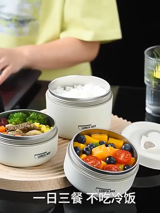 3 Layers Lunch Box with Thermal Insulated Carry Bag – Portable Food ...