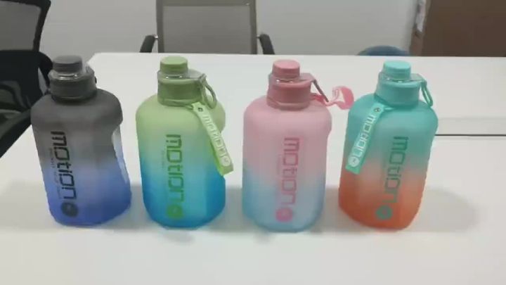2 Liter Sports Water Bottle With Straw Large Capacity Fitness With Scale Gradient Kettle Outdoor Plastic Portable Water Bottle