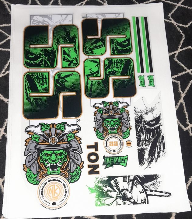 New 3D 2025 SS Green Gunther Edition Cricket Bat Sticker Professionals ...