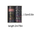 6 rolls of starry sky bronzing pattern washi tape, constellation pattern tape and  wrapping decoration, s for friends. 