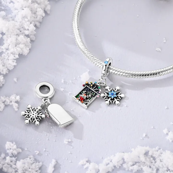 Original%20925%20Sterling%20Silver%20Charms%20Beads%20Snowflake%20Snowman%20Penguin%20Snow%20Boots%20Dangle%20Fit%20Women%20Original%20Bangle%20Bracelet%20-%20Image%205