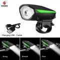 2-in-1 Waterproof Rechargeable Bicycle Light & Horn – Multi-Color | Safety Essential for Cyclists. 
