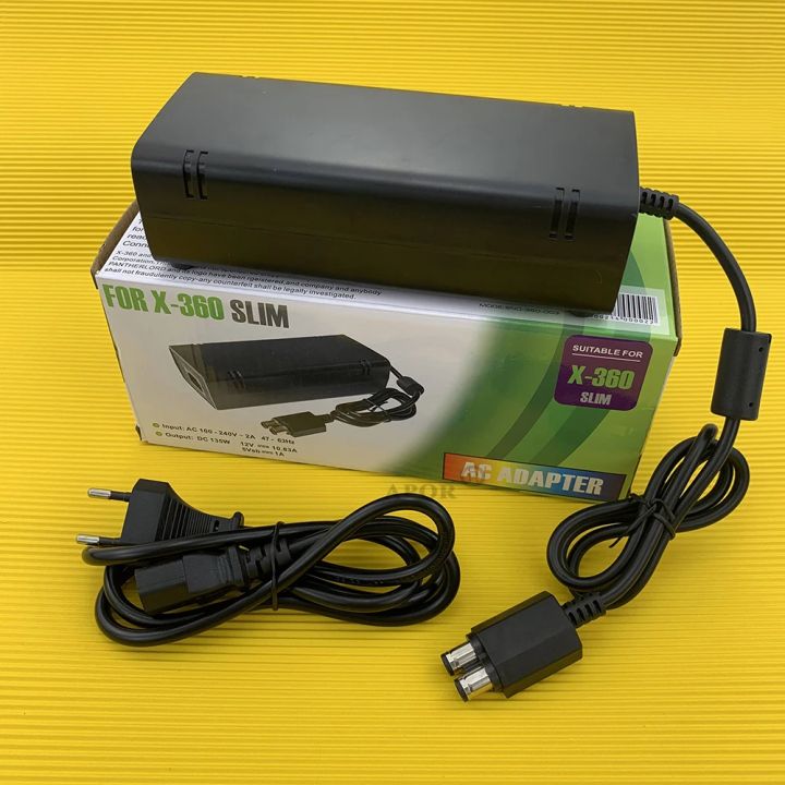 AC Adapter Power Supply With Charging Cable For XBOX 360 Slim Host 100-240V Universal Charger Adaptor
