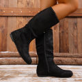 Hot Sale Womens Boots Side Zip Mid Calf Boots Trend Suede Women Flat Boots Luxury Plus Size Women Shoes High Quality Botas Mujer. 