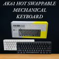 AK61 Hot Swappable Mechanical Keyboard 60% Layout, Hot Swappable keys easy to reinstall Keys, Blue Switches,. 