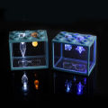 Aquarium Mini Fish Tank Reptile Pet LED Light Box Stackable Aquarium Cylinder Landscape Seaweed For Home Office Decoration. 