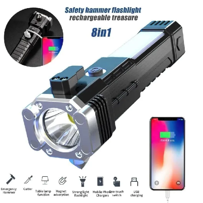 SUPER%208800%20mAh%20Powered%202%20in%201%20Emergency%20Flash%20Light%20And%20Charging%20Bank%20%20Waterproof%20LED%20Powerful%20Torch%20High%20Power%20Long%20Distance%201%20Km%20,(%201000%20meters%20Long%20Range%20)%20High%20Battery%20Back%20Up%20Water%20Resistance%20Rechargeable%20-%20Image%202