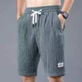 Sleeping Pants Ice Silk Shorts Men Casual Shorts Loose 5-Minute Pants Solid Youth Home Shorts Elastic Waist Large Pajama Pants.