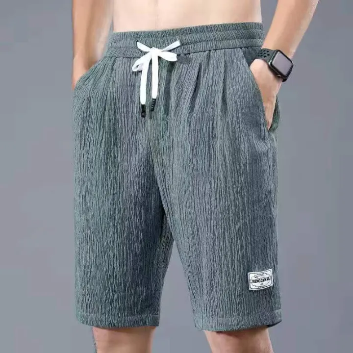Sleeping%20Pants%20Ice%20Silk%20Shorts%20Men%20Casual%20Shorts%20Loose%205-Minute%20Pants%20Solid%20Youth%20Home%20Shorts%20Elastic%20Waist%20Large%20Pajama%20Pants%20-%20Image%207