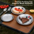Portable Titanium Purified Stainless Steel Plate 304 Material Lightweight 99% Antibacterial for Outdoor Picnic Home Dinnerware.