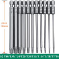 11 PCS  Torx Security Bit Set S2 Steel Magnetic Security Screwdriver Set 50/100mm Star Screwdriver Set for Shark Vacuum T6-T40. 