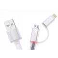 Remax Aurora 2 In 1 Datacable Lightning And Micro Usb 1000mm Highspeed Data Cable. 