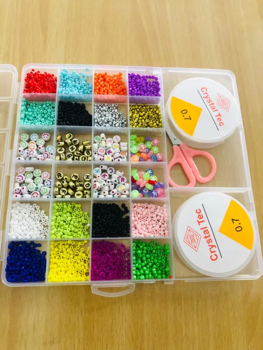 DIY beads Kit , Clay bead set with charms and alphabet , Jewellery ...