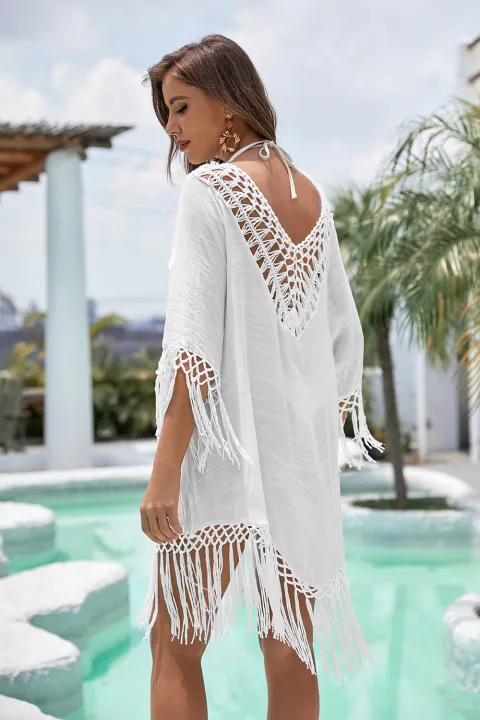 CROCHET%20BIKINI%202024%20Women%20Beach%20Dress%20Cover-Ups%20Swimsuit%20Beachwear%20Bathing%20Suit%20Swim%20Cape%20For%20Woman%20Summer%20Tunic%20Saida%20Praia%20-%20Image%202