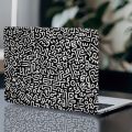 Pack of 3,1Spare,Fearless Black and White Labyrinth Pattern Laptop Sticker-Scratch Resistant Computer Case,Self Adhesive Durable.