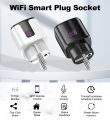 MANHOT WiFi Smart EU 20A Plug Socket WiFi+Bluetooth With Power Monitoring Timer Outlet APP Remote Voice Control  Home. 