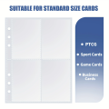 Four-pocket Trading card sleeve page, 6 hole three-layer, suitable for TCG cards, sports card, etc. 