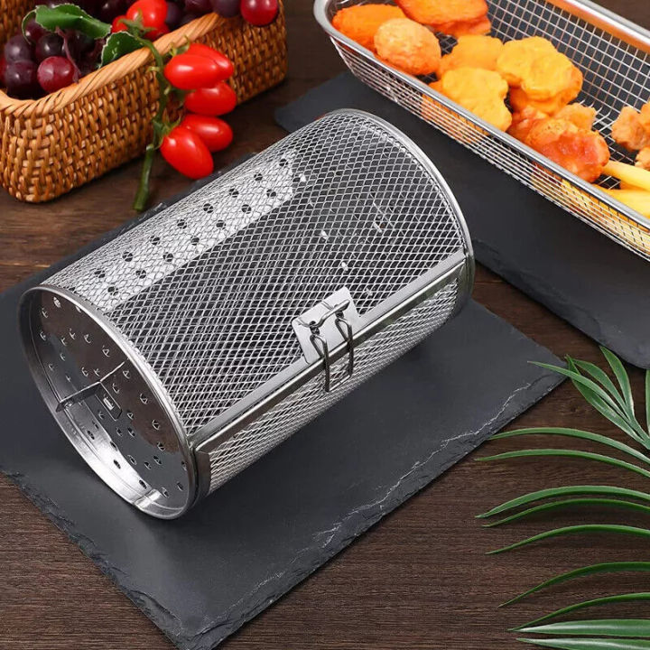 Stainless%20Steel%20Grill%20Rotisserie%20Oven%20For%20Kitchen%20Fry%20Basket%20Coffee%20Bean%20Grilled%20Cage%20Drum%20Rack%20Air%20Fryer%20Accessories%20-%20Image%202