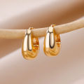 Chunky Stainless Steel Hoop Earrings for Women Gold Color Water Drop Earrings 2023 Trend Wedding Aesthetic Jewelry Party Gift.