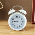 Twin Bell Loud Mini Alarm Clock Metal Frame 3D Dial with Backlight Battery Operate Desk Table Alarm Clock For Home and Office_ Mini Classic Silent Metal Quartz Movement Analog Bedside LED Light Sweep Alarm Clock. 