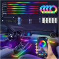 22 in 1 RGB Dreamcolor Acrylic Interior Car LED Strip Light with Wireless APP Fiber Optic Ambient Lighting Kits Neon Dual Zone (Color : Full Color Streamer, Size : 18 in 1). 