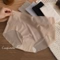 Women Sexy Ice Silk Intimates Seamless Underwear Female Transparent Briefs Mid-Rise Comfort Breathable Lady Panty Woman Lingerie. 