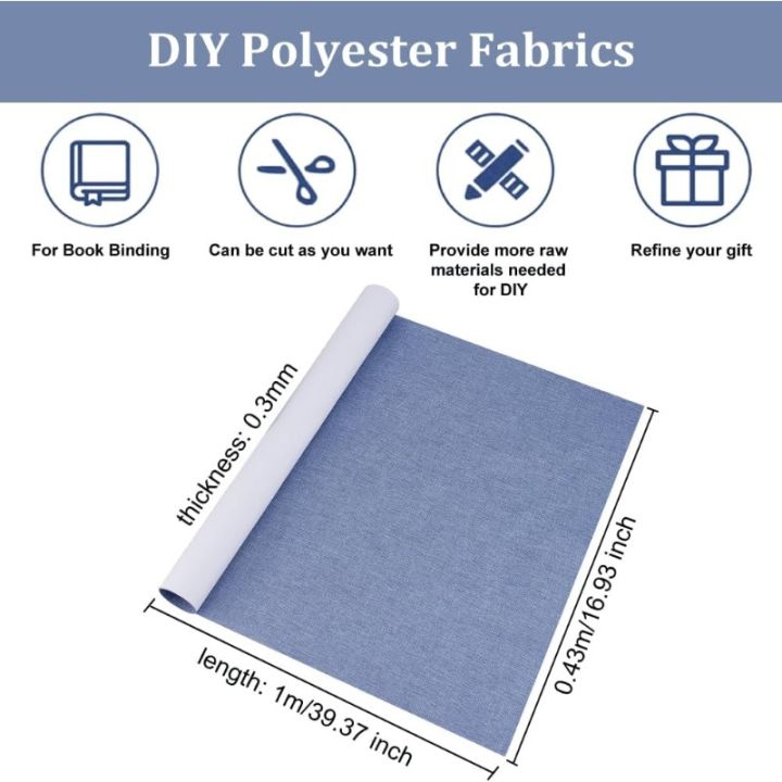 39.4x16.9%20Inch%20Book%20Binding%20Cloth%20Marine%20Blue%20Bookcover%20Fabric%20Surface%20with%20Paper%20Backed%20Book%20Cloth%20DIY%20Book%20Cloth%20Protective%20-%20Image%202