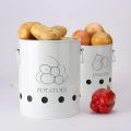 G.a HOMEFAVOR Set of 2 Antique Cream Vintage Potato Onion Kitchen Storage Canisters Jars Pots Containers 2 Pack Set. 