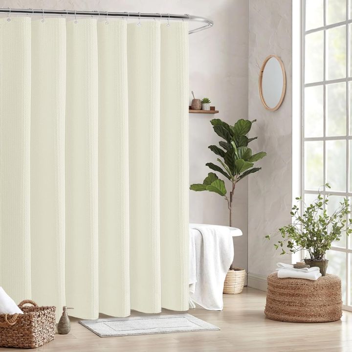 Waffle%20Shower%20Curtain%20Heavy%20Duty%20Mould%20Proof%20Resistant%20Shower%20Curtain%20for%20Bathroom%20Waterproof%20Luxury%20Shower%20Curtain%20with%2012Hooks%20-%20Image%206