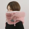 Autumn and Winter Women Thermal Plush Hat Hood Scarf and Mask Ear Protection Windproof Thick Design for Riding Outdoor. 