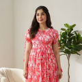 New Collection Screen Print Cotton Aliya Cut Three Piece Kurti For Women Fabric With Trendy Print. 