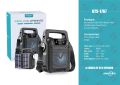 KTS Wireless Portable Speaker With Double Solar Plate , FM Radio & Torch Light 3 Inch KTS-1767. 