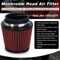 Neck 4" 100mm Universal Car High Flow Cold Air Intake Air Filter Power Intake Air Inlet System Mushroom Head Air Cleaner Red. 