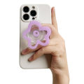 4mm Acrylic Solid Color Transparent Flower Mobile Phone Holder Creative Lazy Desktop Support Back Sticker Mobile Phone Ring. 