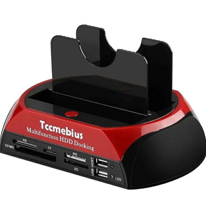 hdd Docking Station Tccmebius TCC S862 USB Docking Station USB 2.0 t SATS,IDE Dual hard drive Docking Station with all in one card reader red COLOR