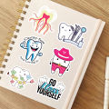 50Pcs Cute Dentist Protect Tooth Stickers Funny Toothbrush Teeth Decal DIY Luggage Skateboard Laptop Cartoon Sticker Packs. 