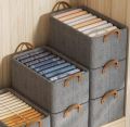 Foldable Non-Woven Grey Large Capacity Storage Box. 