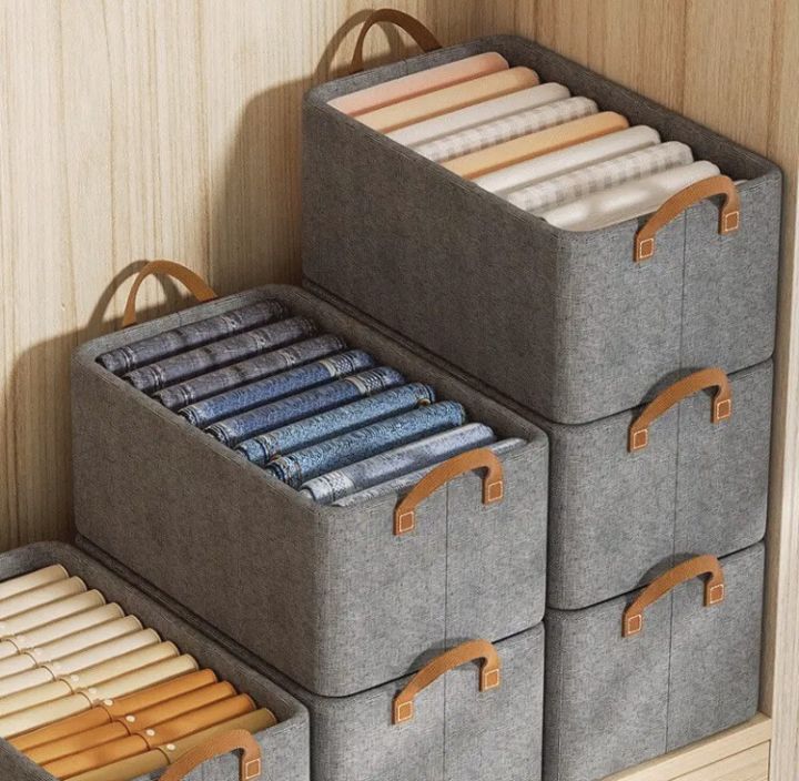 Foldable Non-Woven Grey Large Capacity Storage Box